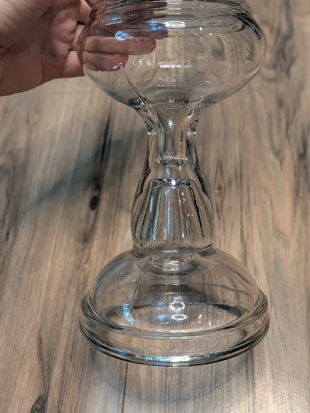 Clear Glass Vintage-Style Oil Lamp - Classic Home Accent